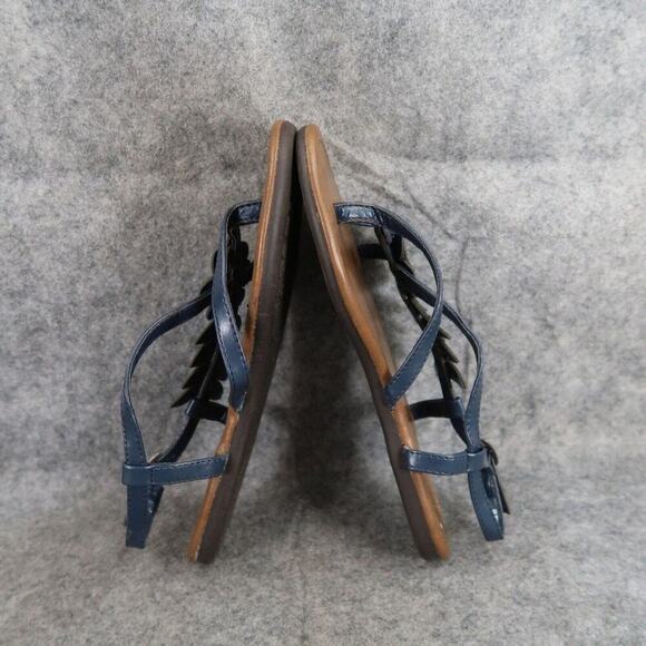 Madeline Stuart Shoes Womens 6 Sandals Fashion Flat Slingback Flower Stud Buckle - Picture 10 of 14